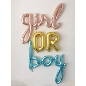 Girl OR Boy Διακοσμήστε τον τοίχο σας στο πάρτι αποκάλυψης ΄φύλου του μωρού